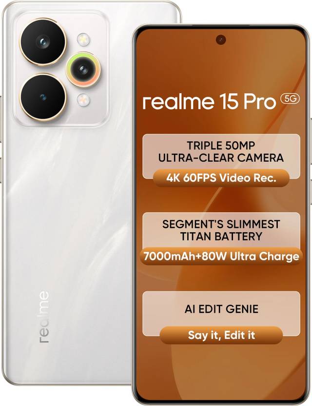 realme 15 Pro 5G (Silver 12GB RAM, 512GB) Snapdragon 7 Gen 4
