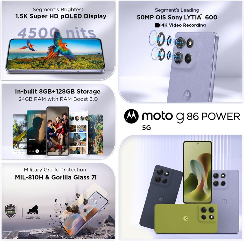Motorola G86 Power 5G (128GB, 8GB RAM, Cosmic Sky) - Image 5