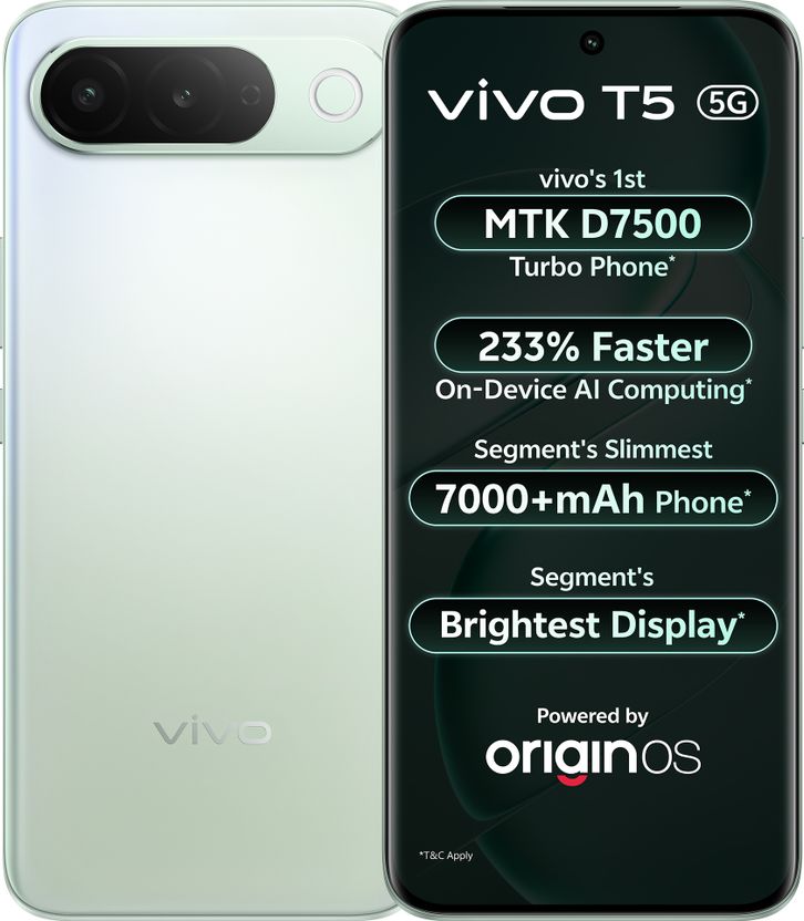 vivo T5 5G 128GB 6GB RAM Silver Green - Image 1