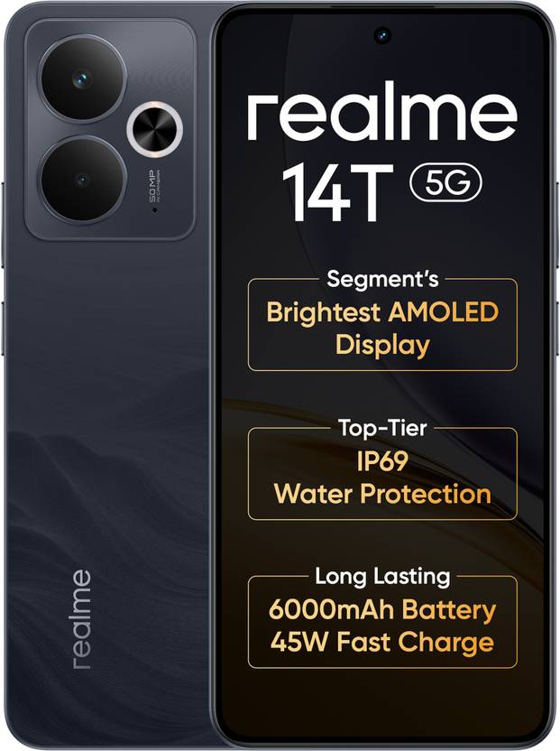 realme 14T 5G (Black 128GB 8GB RAM) Dimensity 6300 Processor (NO