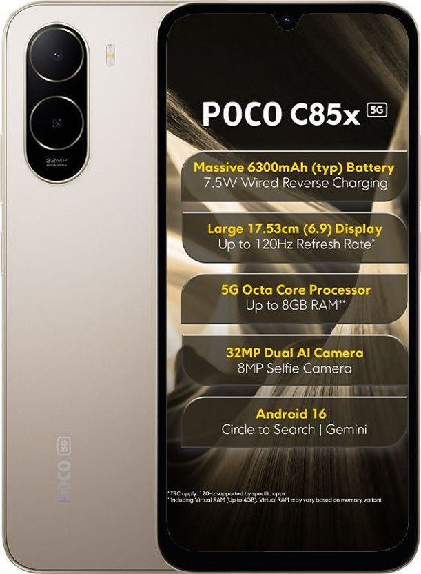 POCO C85x (Sunset Gold, 128 GB)