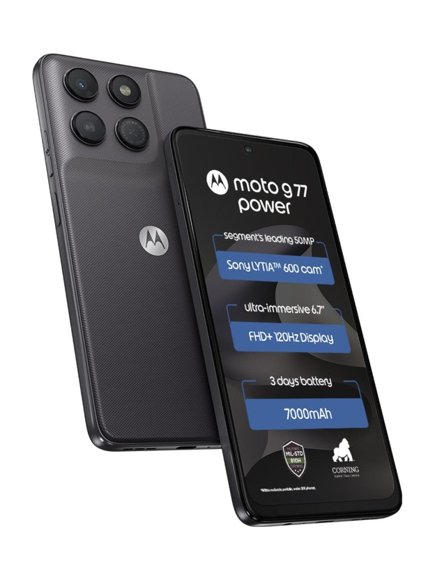 Click to enlarge MOTOROLA G77 Power (PANTONE Impenetrable, 128 GB) (4 GB RAM)