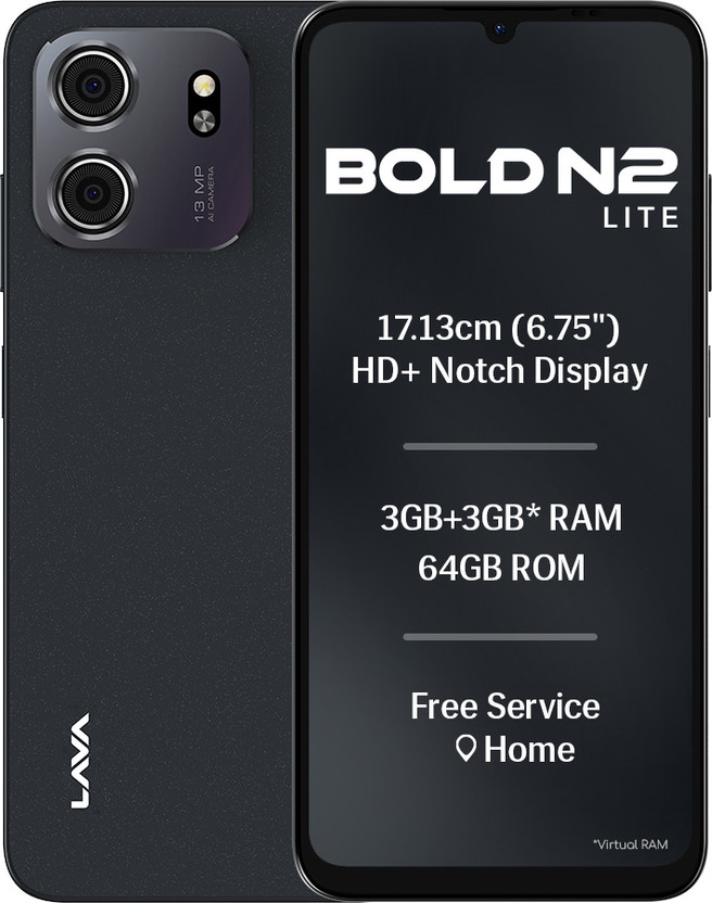 LAVA Bold N2 Lite (Nilgiri Blue, 64 GB)