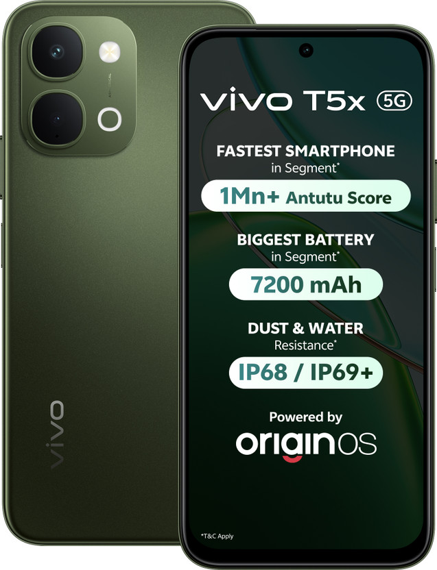 vivo T5x 5G (Cyber Green, 256 GB)