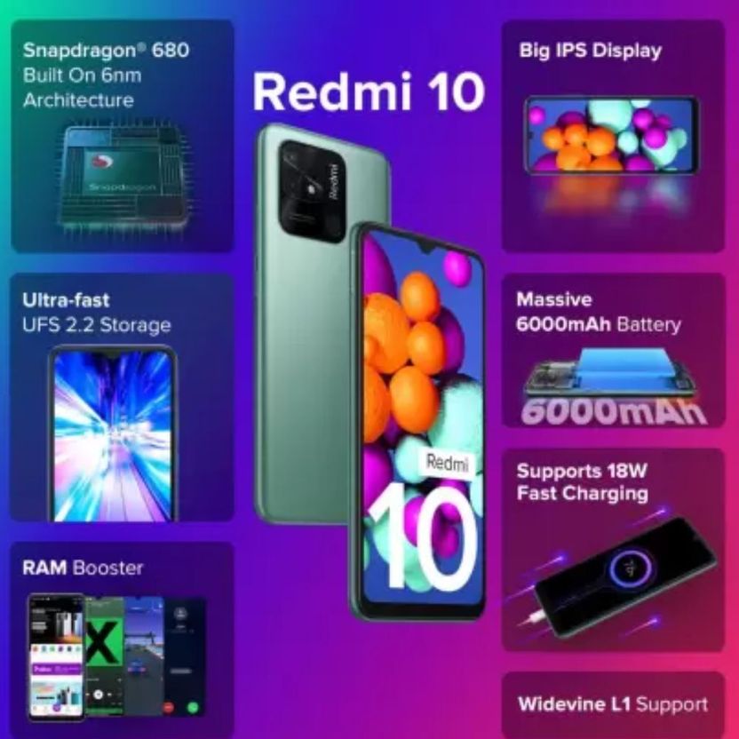 Redmi 10 64GB 4GB RAM Caribbean Green - Image 5