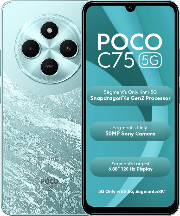 POCO C75 5G (Aqua Bliss, 64 GB, 4 GB RAM) - Image 2