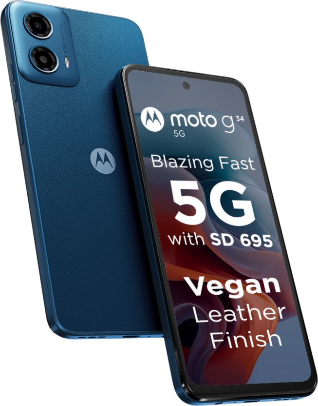 For 9899/-(29% Off) Motorola G34 5G Mobie (Ocean Green, 128GB, 4GB RAM) at Flipkart