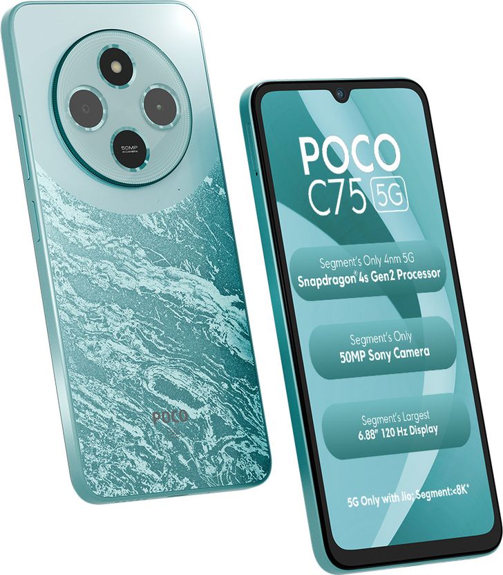 POCO C75 5G (Aqua Bliss, 64 GB, 4 GB RAM) - Image 1