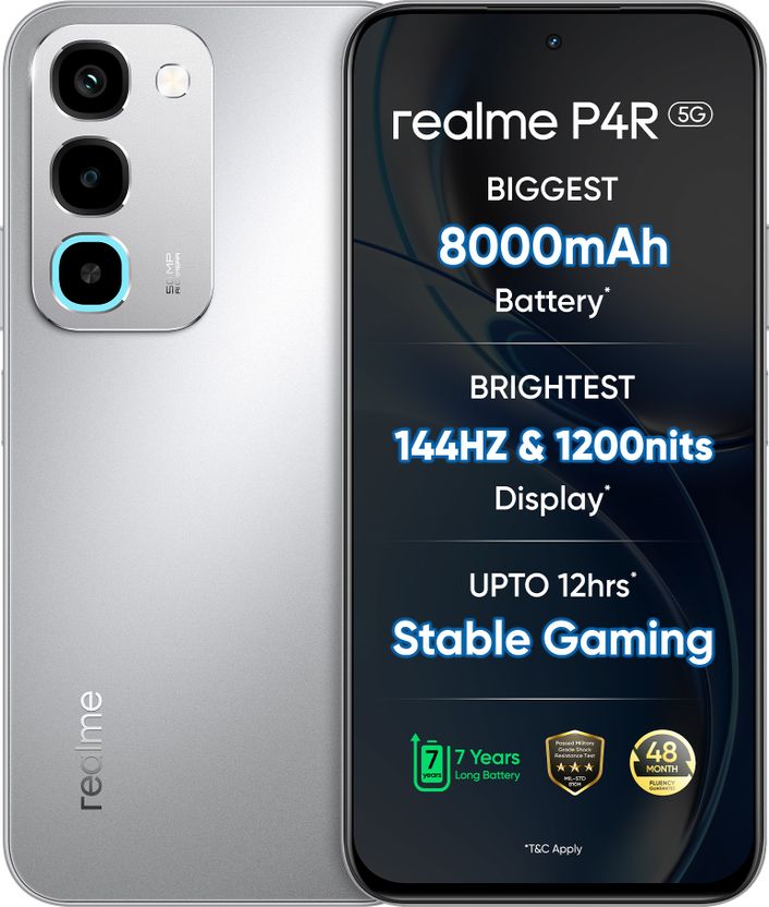 realme P4R 5G 128GB 4GB RAM Silver - Image 1