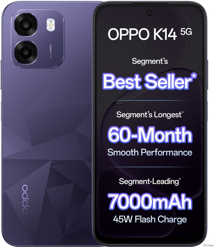 OPPO K14 5G 128GB 6GB RAM Purple - Image 1