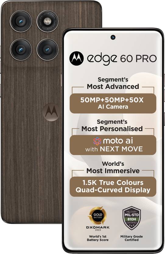 MOTOROLA Edge 60 Pro 5G (Walnut 512GB 16GB RAM) Dimensity 8350