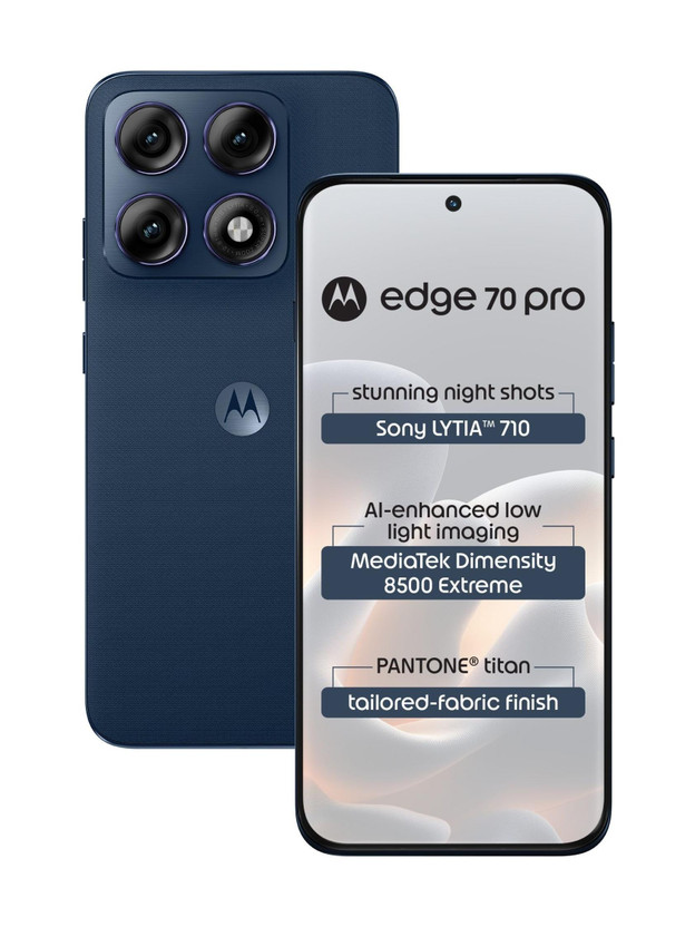 MOTOROLA edge 70 pro (Tailored Fabric - PANTONE Titan (Blue), 256...more
