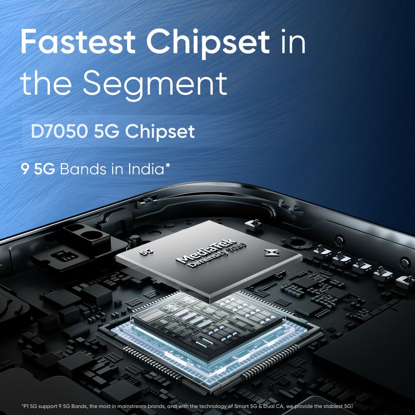 realme P1 5G 128GB 6GB RAM Feather Blue - Image 7