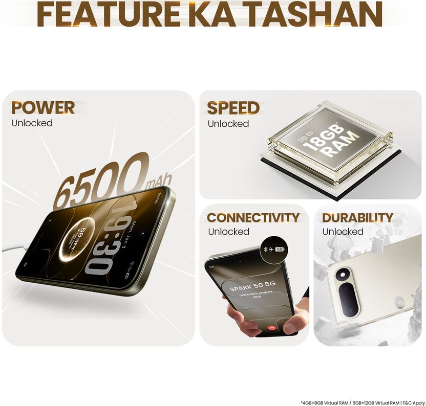 Tecno Spark 50 5G 128GB 4GB RAM Champagne Gold - Image 2