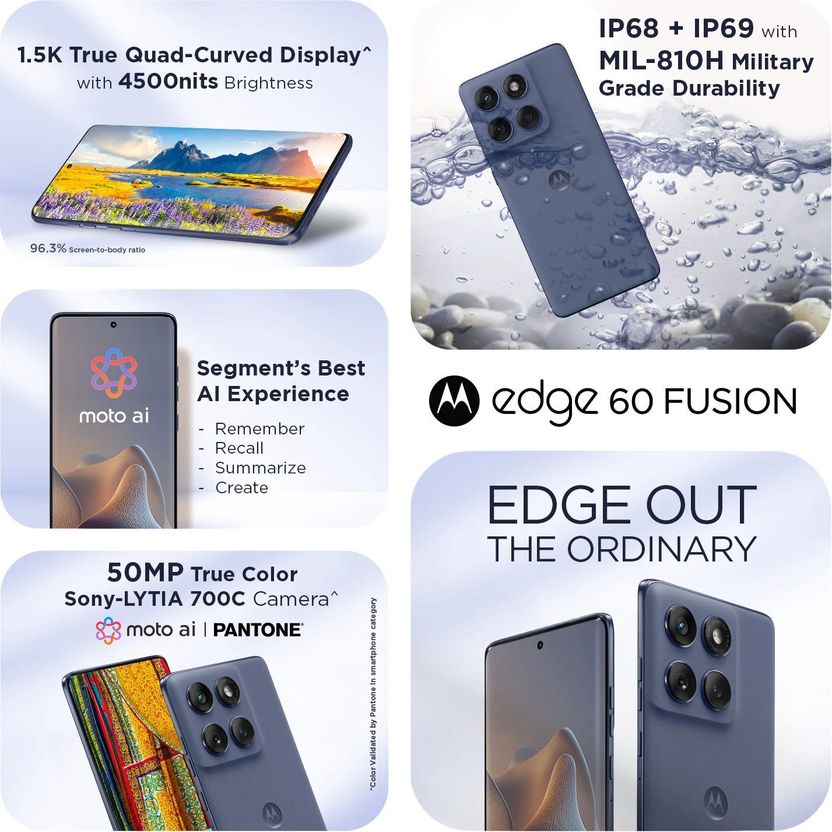 Motorola Edge 60 Fusion 5G (256GB, 12GB RAM, Slipstream) - Image 3