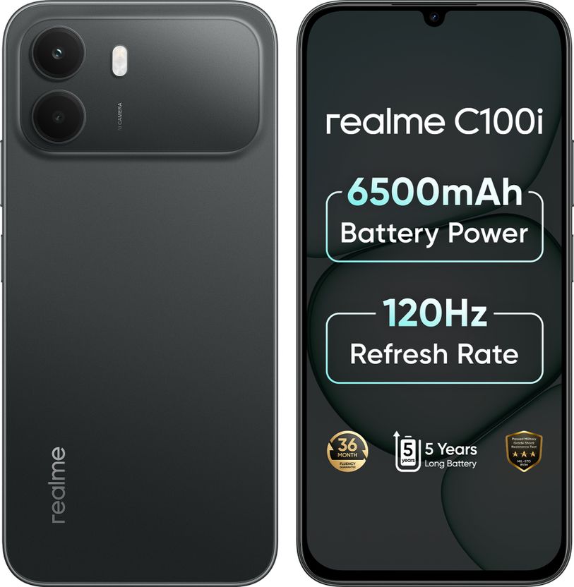 realme C100i 64GB 4GB RAM Midnight Black - Image 1