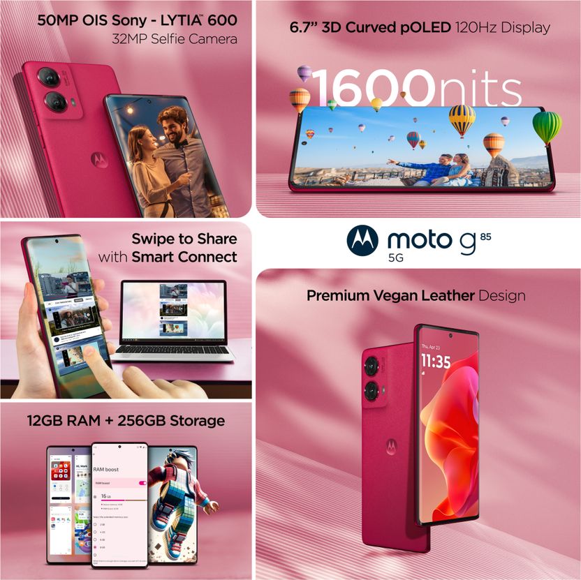 Motorola G85 5G 128GB 8GB RAM Viva Magenta - Image 5