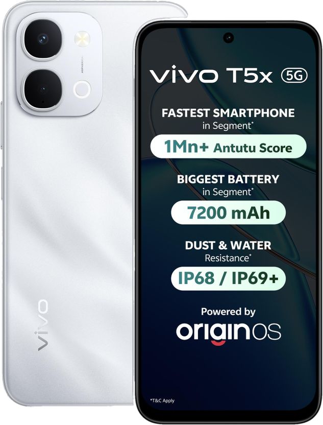 vivo T5x 5G 256GB 8GB RAM Satin Silver - Image 1
