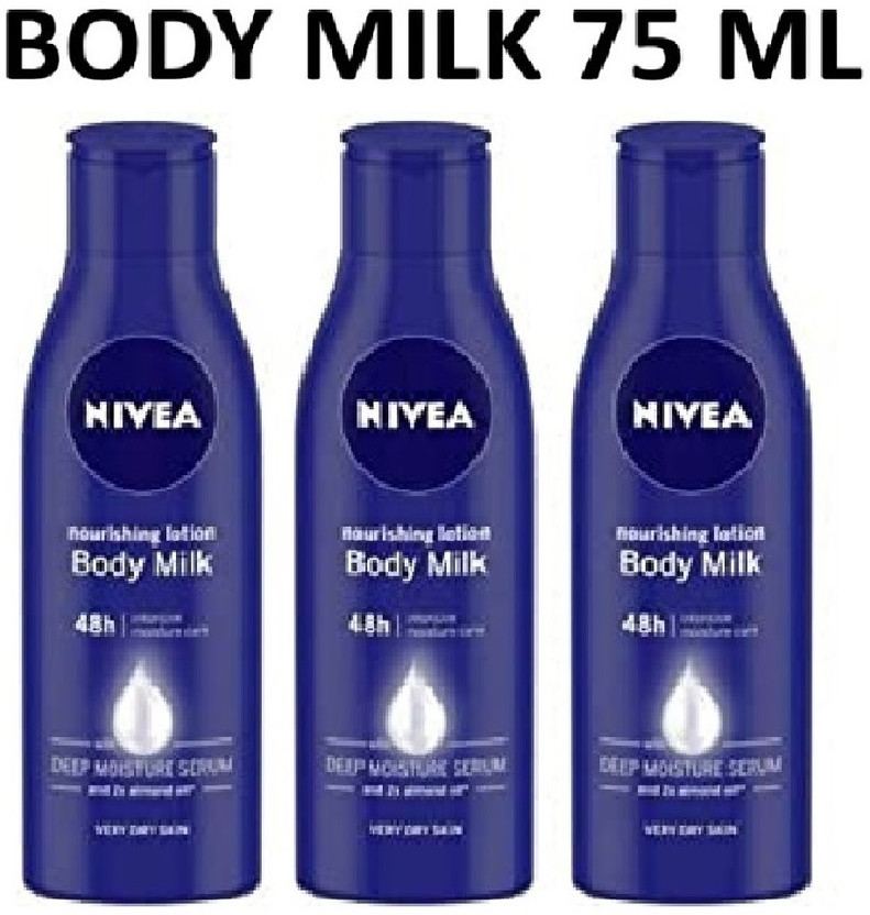 NIVEA nourishing body milk 75 ml each Pack of 3