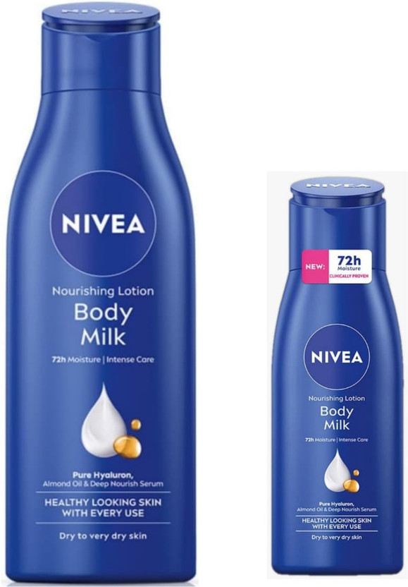 NIVEA Body Milk 200ml & Body milk 50ml lotion Set of 2