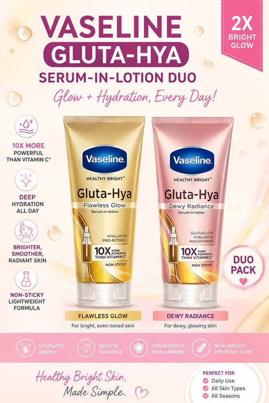 Vaseline Gluta Dewy Radiance Serum-In-Lotion + Flawless Glow