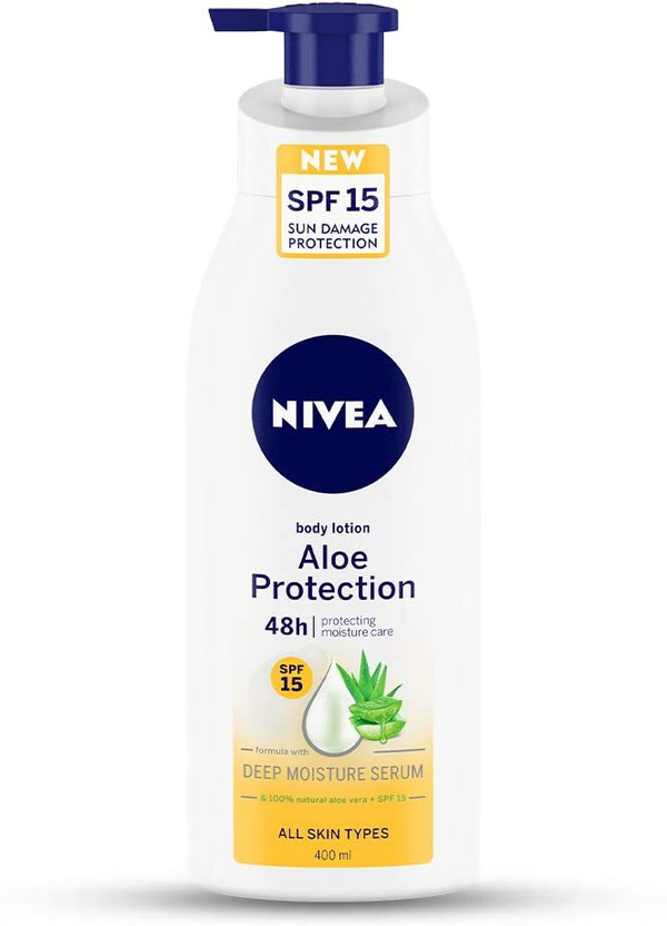 NIVEA 400ml Aloe Protection Spf15 Bodylotion Lotion Set of 1pc