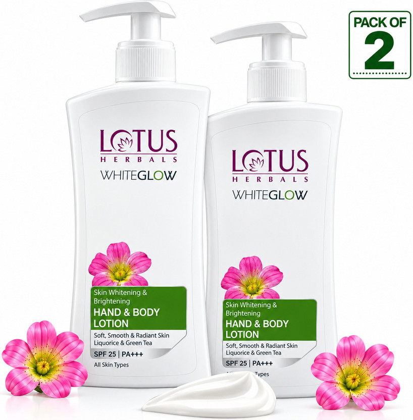 Click to enlarge LOTUS HERBALS WhiteGlow Skin Whitening & Brightening Hand & Body Lotion SPF-25 I PA+++ - Price in India, Buy LOTUS HERBALS WhiteGlow Skin Whitening & Brightening Hand & Body Lotion SPF-25 I PA+++ Online In India, Reviews, Ratings & Features