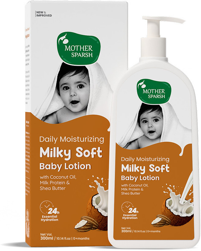Mother Sparsh Milky Soft Baby Lotion with Milk Protein, Coconut