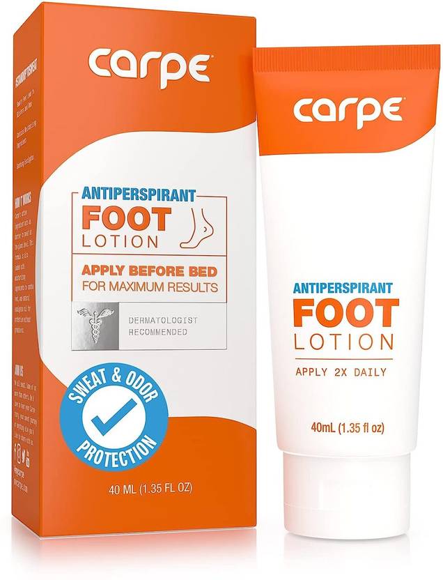 Carpe Antiperspirant Foot Lotion (Prevent Sweaty Feet, Block Sole Sweat
