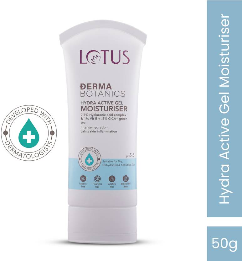 LOTUS DERMA BOTANICS 2.5% Hyaluronic acid + .5% CICA & Green Tea Hydra Active Gel Moisturiser