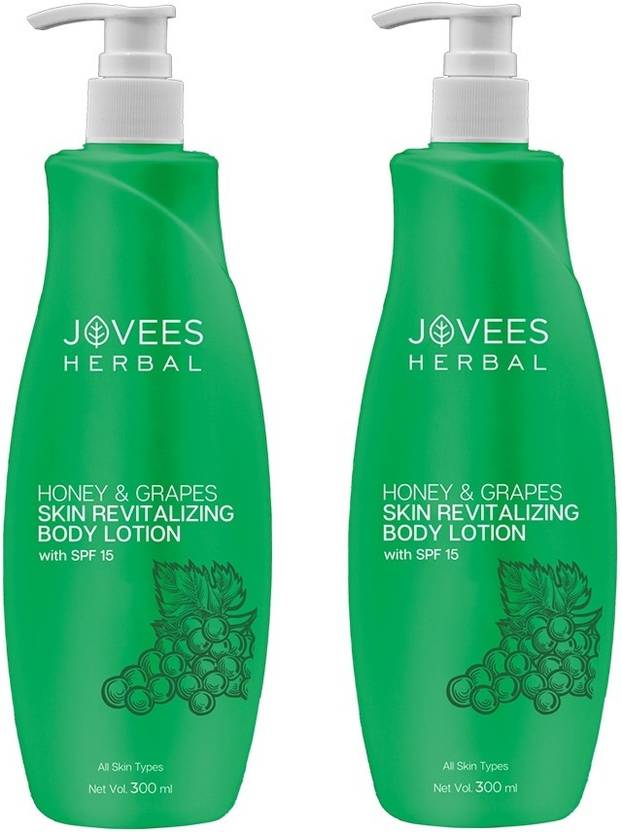 JOVEES Honey and Grapes Skin Revitalizing Body Lotion With SPF, Pack of
