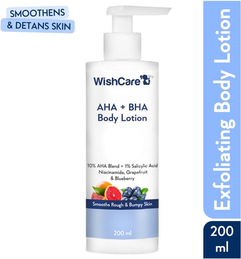 WishCare 10% AHA + 1% BHA Body Lotion - Smooths Rough & Bumpy Skin ...