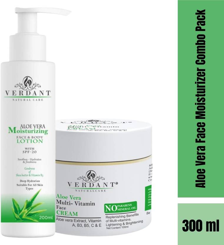 Verdant Natural Care Aloe Vera Body Lotion with SPF 20 (200ml) & Aloe