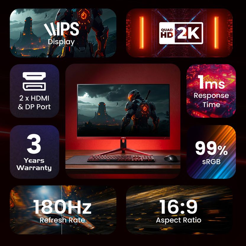 Frontech 27 inch Quad HD IPS Gaming Monitor - Image 9