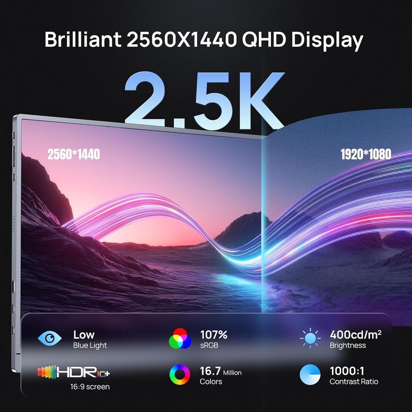 Arzopa Z3FC 16 inch Quad HD IPS Monitor - Image 3