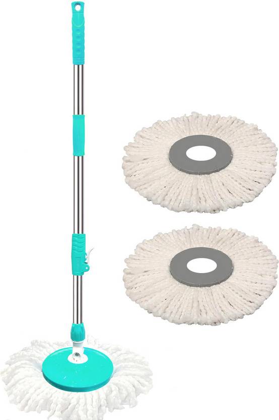 arovemic Premium Sea-Green Ultra Mop Stick Rod Set ( 2 Refill )(( 5 Years Warranty )) String Mop
