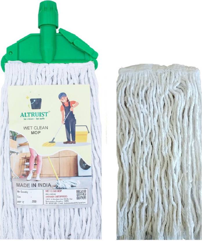 Altruist Super water Absorption Cotton Wet Mop Head with 1 Extra Refill Head and Refill