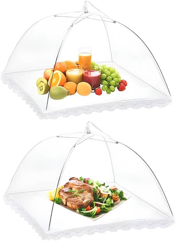 KSHMANIDHAYE 2pcs Food Tent Fruit Cover Pop-Up Food Nets Outdoors Mesh Screen Collapsible Polyester Washable Infants Mosquito Net
