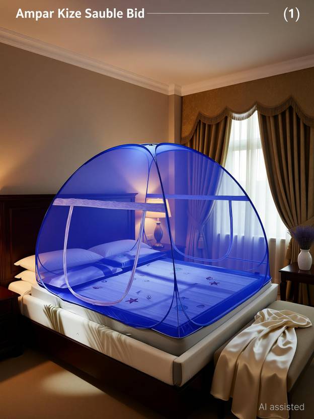 Amprar King Size Double Bed with Saviours Suitable for 6 ft x 6 ft Polyester Adults Mosquito Net
