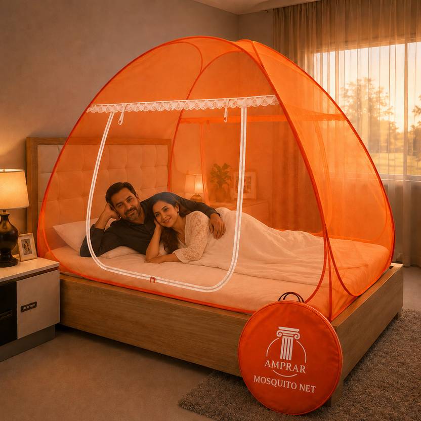 Amprar New Portable Quick Folding Home Bed Adult Mosquito Net Polyester Adults Mosquito Net