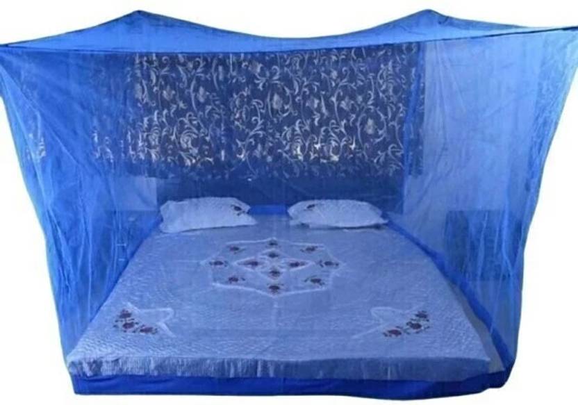 Arohi DARK BLUE (Size 6X7) Double Bed Machardani Net (Dark Blue) Polyester Washable Adults Mosquito Net