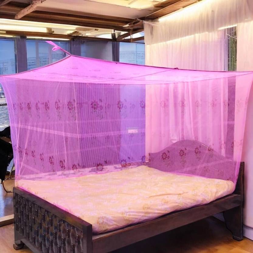 Arohi IMR PinkDouble Bed Mosquito Net pack of 1,Tent_112 Polyester Washable Adults Mosquito Net