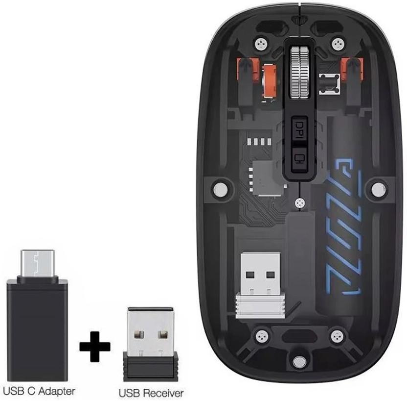 SAVI Transparent Slim Dual Mode Mouse Wireless