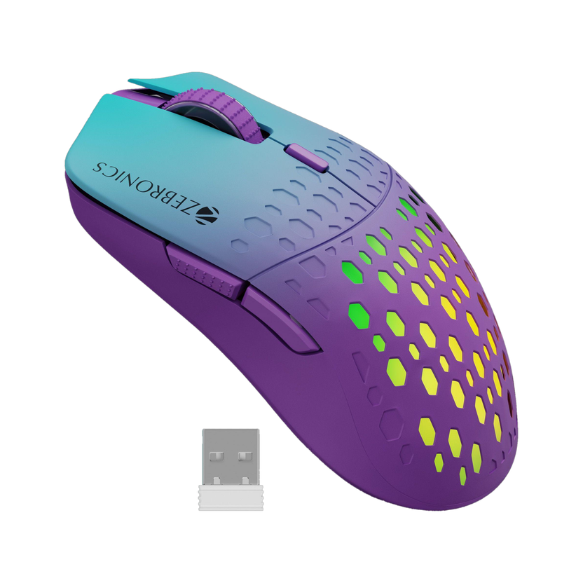 Click to enlarge ZEBRONICS Marine Wireless Ambidextrous Optical Mouse Rechargable, 3200DPI, 6 Buttons, RGB, Ergonomic Design With Bluetooth - ZEBRONICS : Flipkart.com