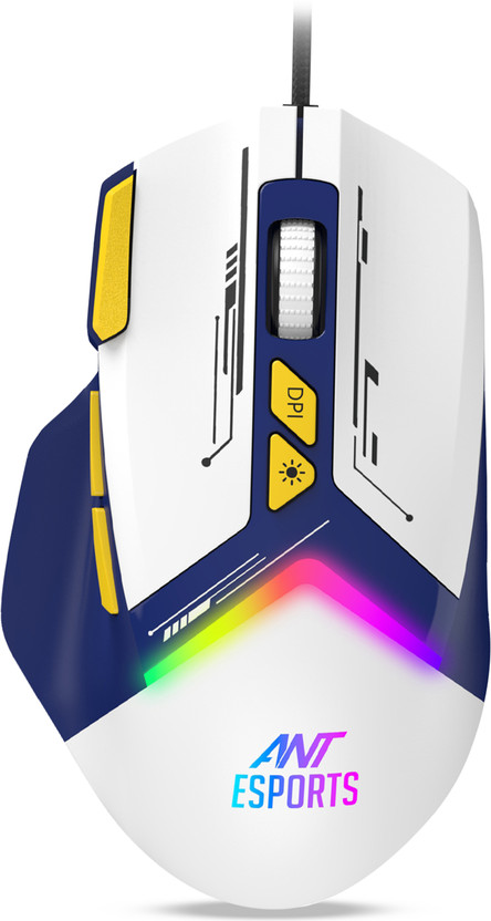 Click to enlarge Ant Esports GM333 Wired Ergonomic Optical Gaming Mouse RGB 12800 DPI,1.5M Braided Cable - Ant Esports : Flipkart.com