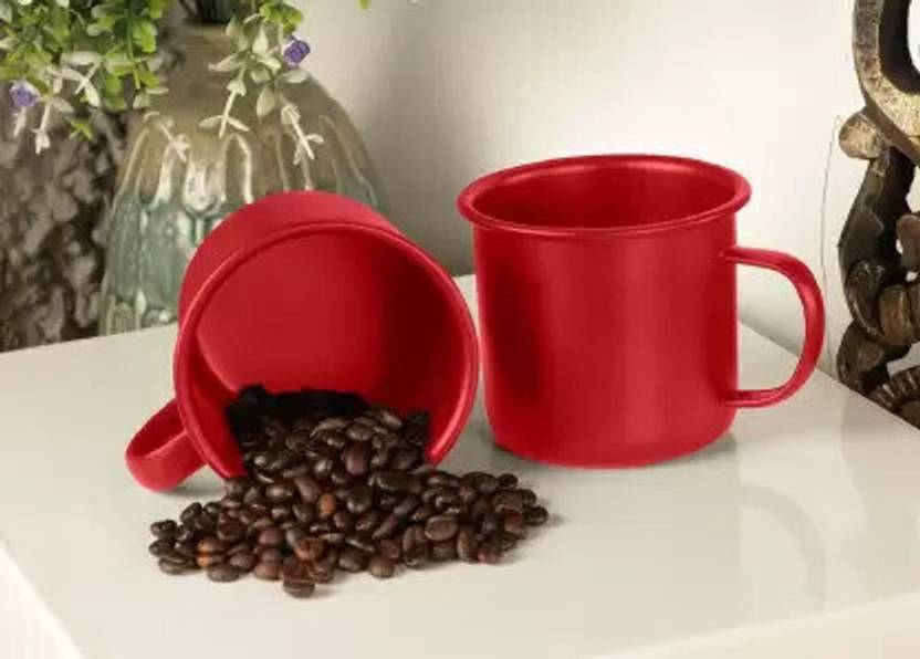 BLLUEX RED ENAMEL COFFEE MUG SET ONE Enamel Coffee Mug