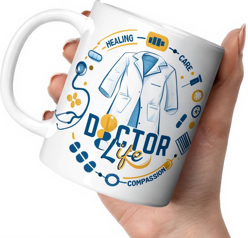 AVISTRA Doctor Theme Printed Ceramic Coffee Ceramic Coffee Ceramic Coffee (330 ml) Ceramic Coffee Mug