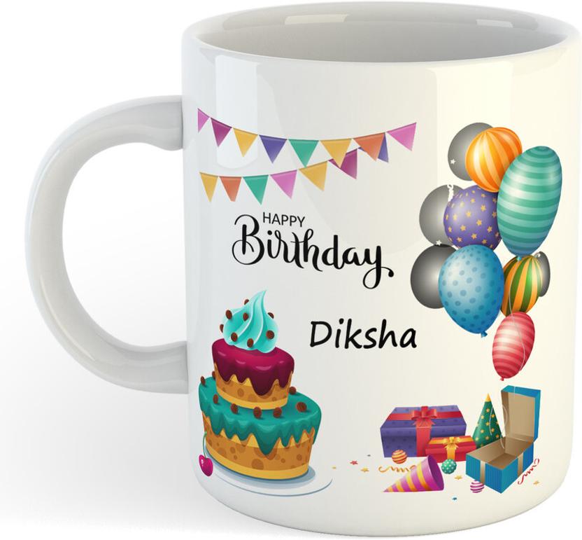 RAJEEC Happy Birthday Diksha Name Printed Ceramic