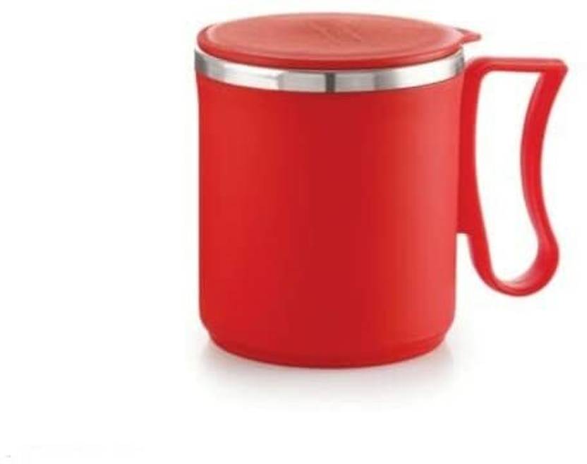 Analog Kitchenware Stainless Steel Teal/Milk/Beverage/Coffee Set Of 1 Pic - 300 ML - (RED) Stainless Steel Coffee Mug
