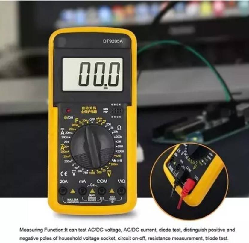 mPOS DT9205A Multimeter for Resistance, Transistor & Continuity Tester for Daily Use Digital